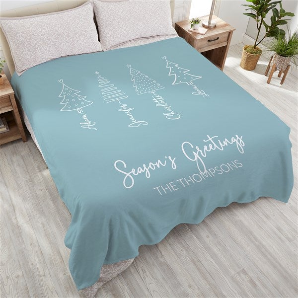 Scripted Christmas Tree Personalized Blanket - 48559