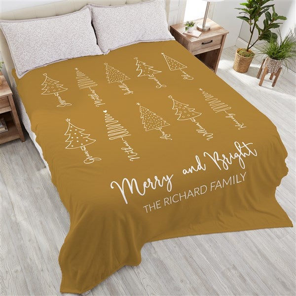 Scripted Christmas Tree Personalized Blanket - 48559