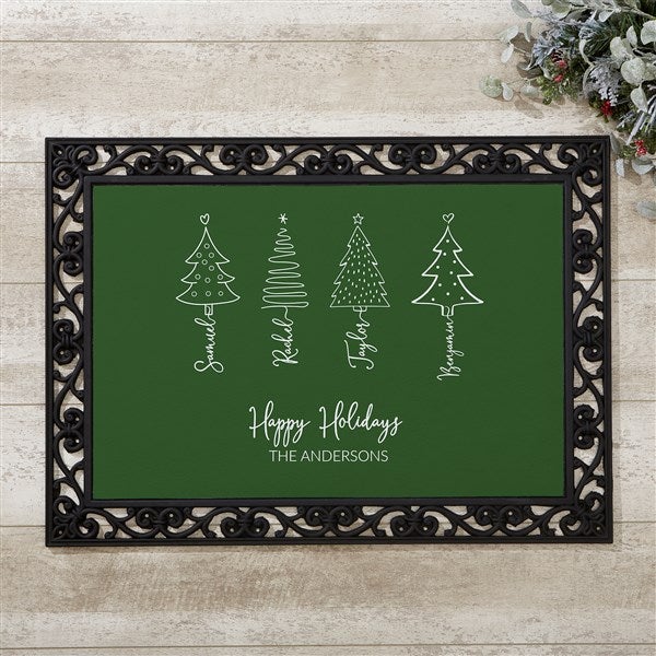 Scripted Christmas Tree Personalized Christmas Doormats - 48562