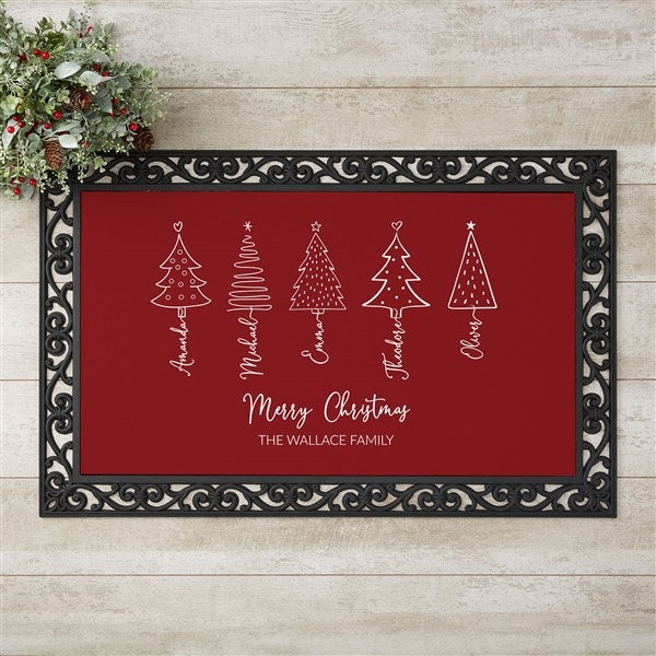 Scripted Christmas Tree Personalized Christmas Doormats - 48562