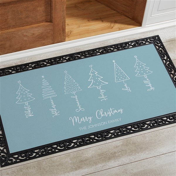 Scripted Christmas Tree Personalized Christmas Doormats - 48562