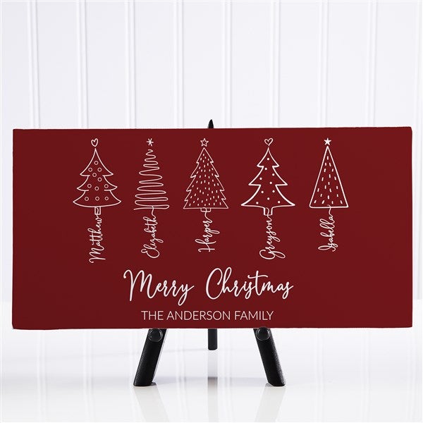 Scripted Christmas Tree Personalized Canvas Print - 48564
