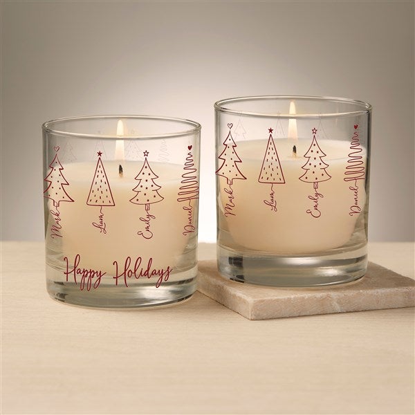 Scripted Christmas Tree Personalized 8oz Glass Candle - 48566