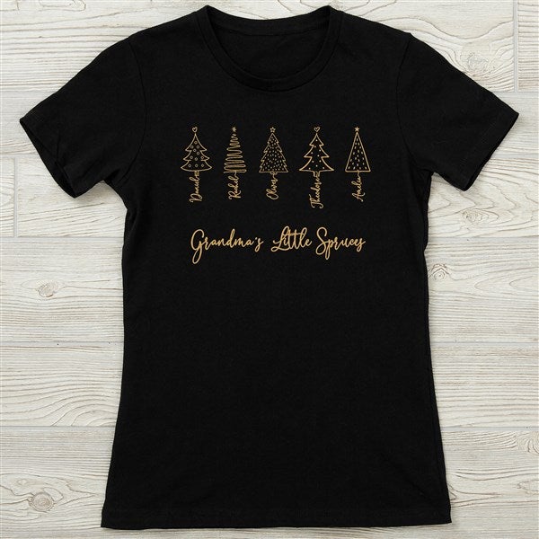 Scripted Christmas Tree Personalized Ladies Shirts - 48568