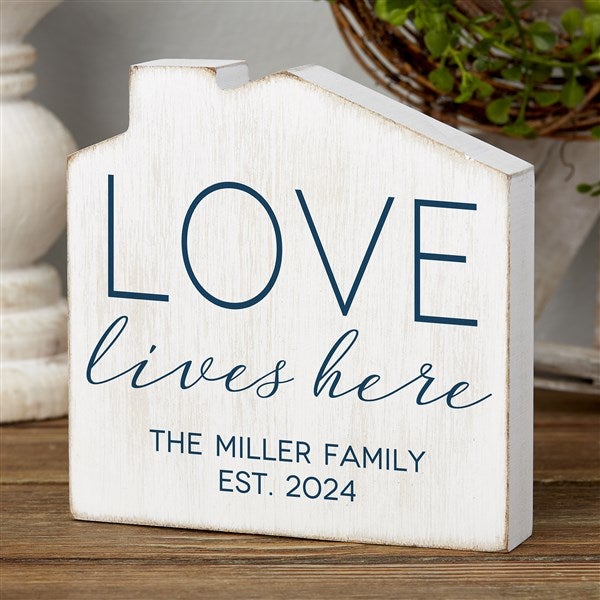 Love Lives Here Personalized House Shelf Block - 48570