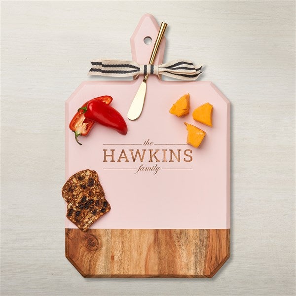 Personalized Acacia Pink Rectangle Serving Board - 48615D