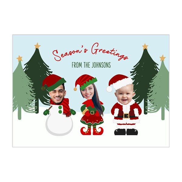 Christmas Character Personalized Photo Holiday Card  - 48675