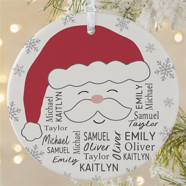 Santa Repeating Name Personalized Ornament - 48681