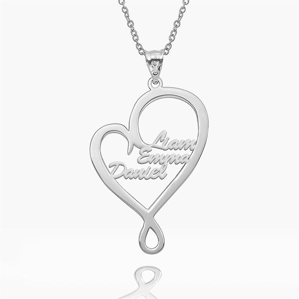 Personalized Family Hugging Heart Pendant - 48692D