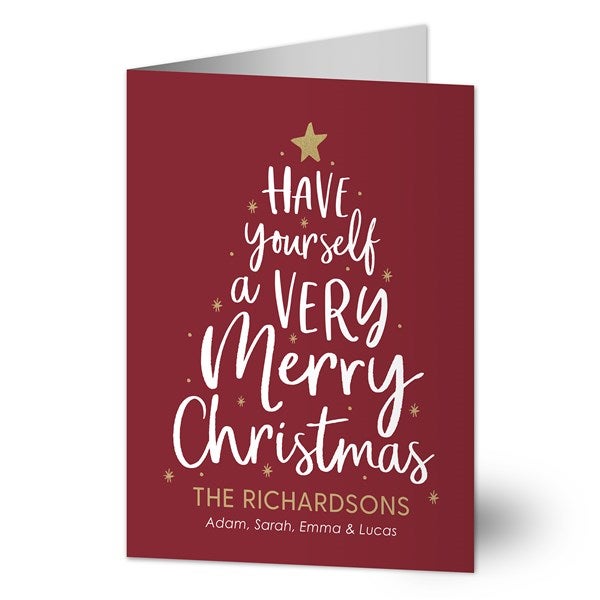 Joyful Tidings Personalized Christmas Card - 48696