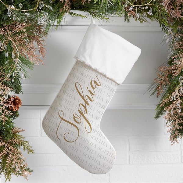 Yuletide Repeating Name Personalized Christmas Stockings - 48702