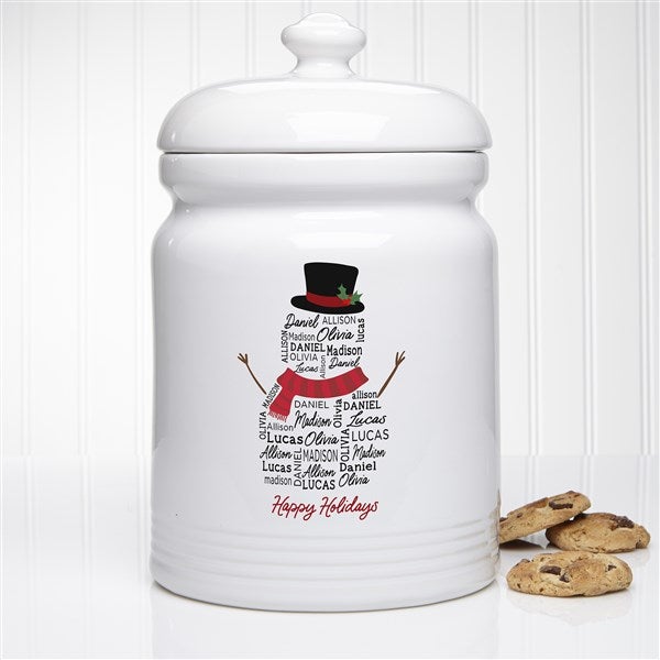 Snowman Repeating Name Personalized Cookie Jar - 48773