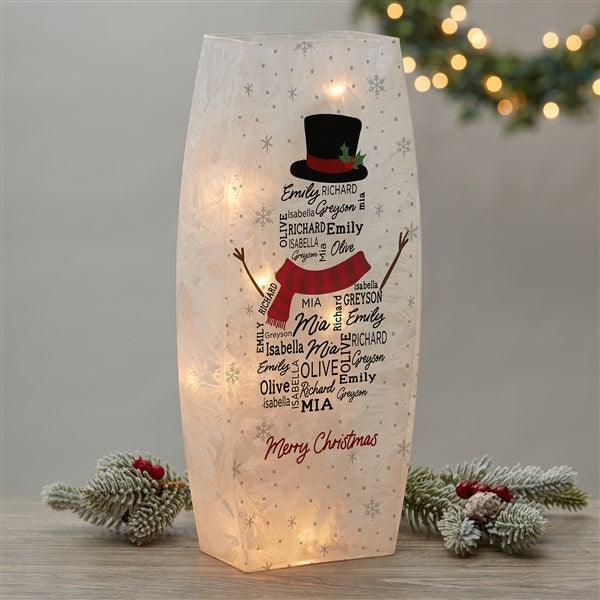 Snowman Repeating Name Personalized Christmas Frosted Tabletop Light - 48774