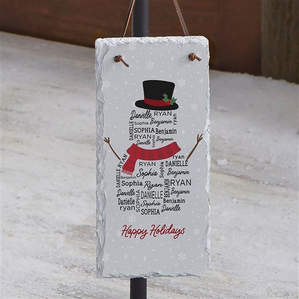 Snowman Repeating Name Personalized Slate Plaque - 48776