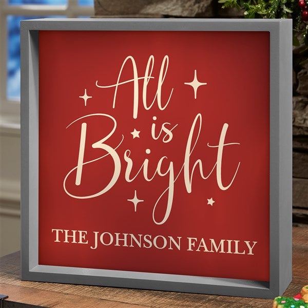 All Is Bright Personalized LED Light Shadow Box - 48783