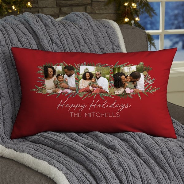 Holiday Moments Personalized Christmas Photo Throw Pillow - 48799