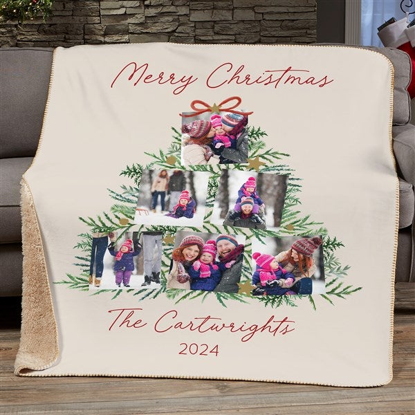 Holiday Moments Personalized Photo Christmas Blanket - 48800