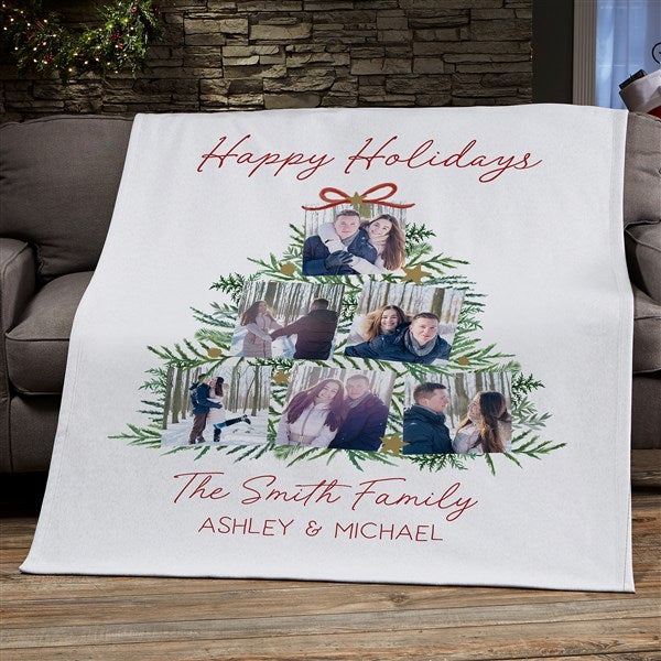 Holiday Moments Personalized Photo Christmas Blanket - 48800