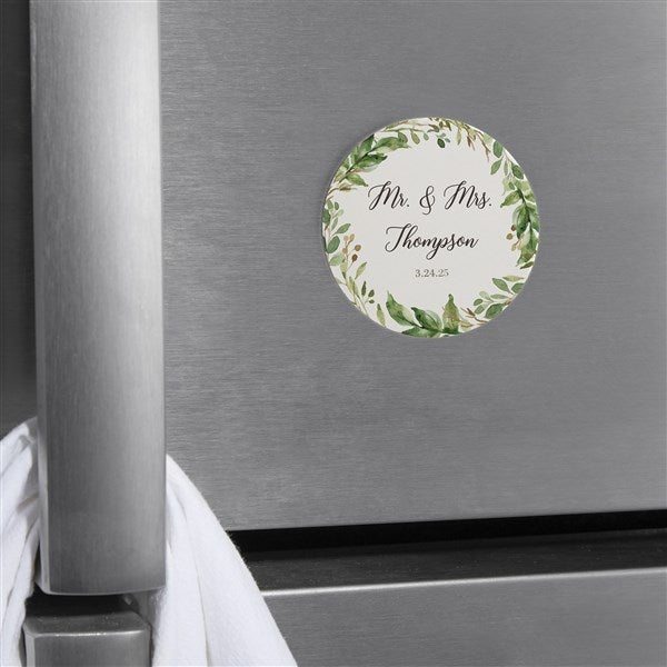 Laurels Of Love Personalized Metal Round Magnet - 48821