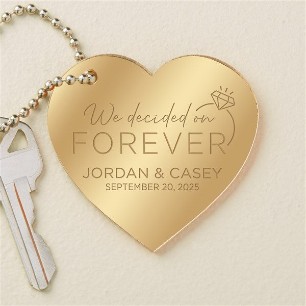 We&#39;re Engaged Personalized Heart Shape Acrylic Keychain - 48852