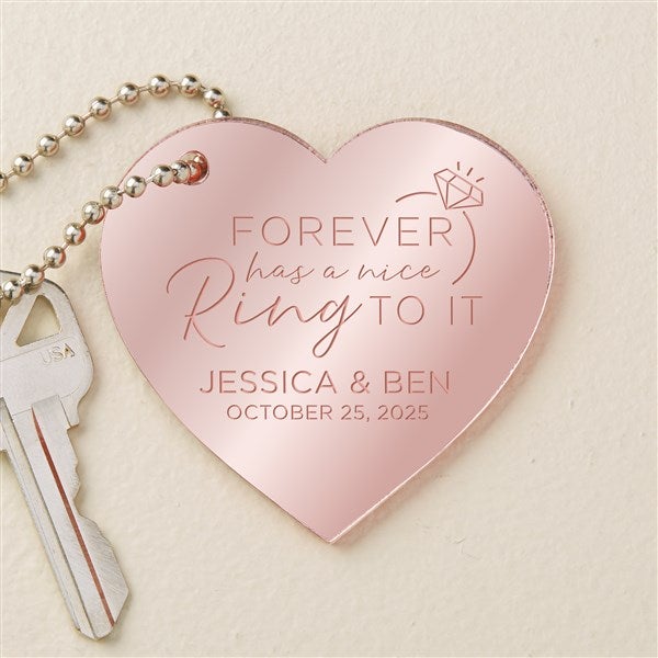 We&#39;re Engaged Personalized Heart Shape Acrylic Keychain - 48852