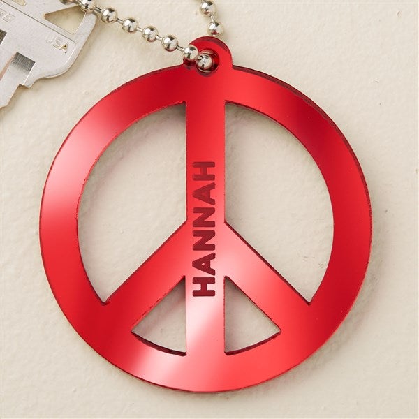 Peace Sign Personalized Acrylic Keychain - 48862