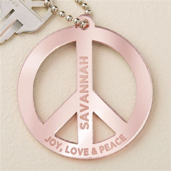 Peace Sign Personalized Acrylic Keychain - 48862