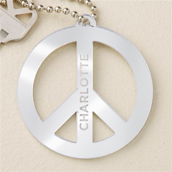 Peace Sign Personalized Acrylic Keychain - 48862