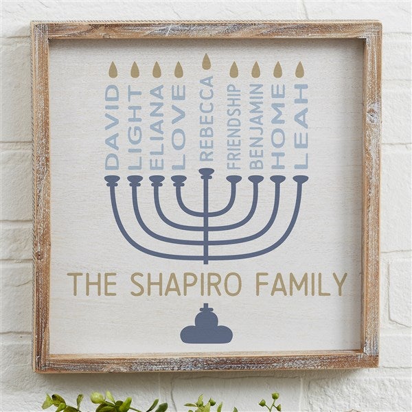 Hanukkah Menorah Personalized Frame Wall Art - 48903