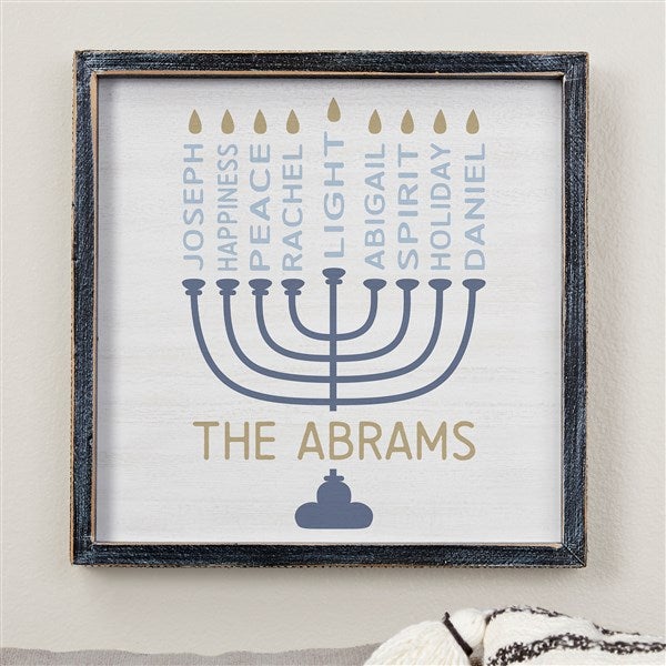 Hanukkah Menorah Personalized Frame Wall Art - 48903