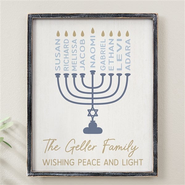 Hanukkah Menorah Personalized Frame Wall Art - 48903