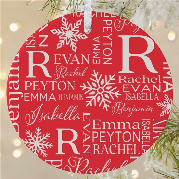 Christmas Snowflake Repeating Name Personalized Ornament - 48908