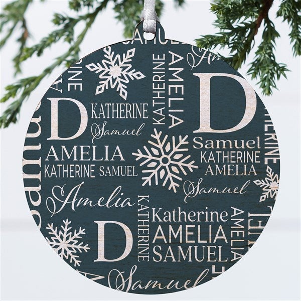 Christmas Snowflake Repeating Name Personalized Ornament - 48908