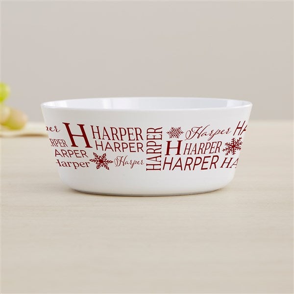 Christmas Snowflake Repeating Name Personalized Kids Dinnerware - 48909