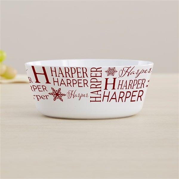 Christmas Snowflake Repeating Name Personalized Kids Dinnerware - 48909