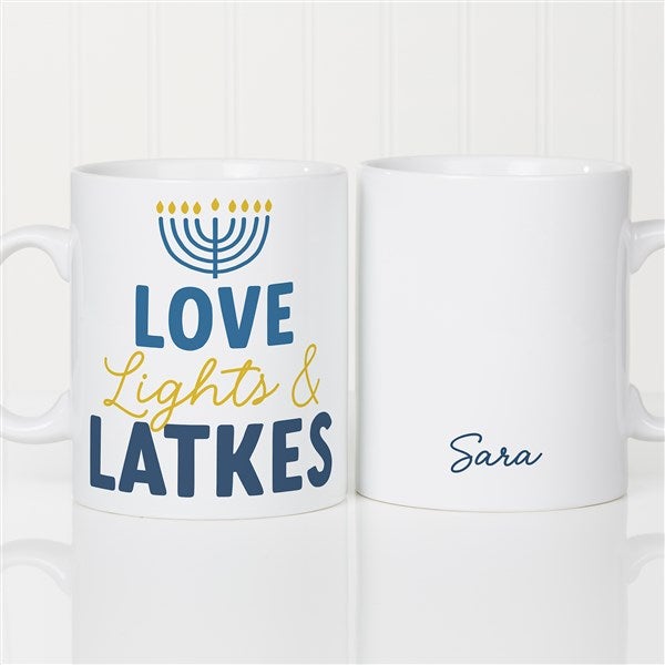 Hanukkah Puns Personalized 30 oz. Oversized Coffee Mug - 48920