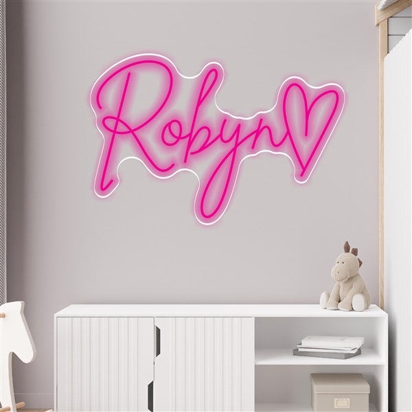 Scripty Heart Name Personalized Neon Sign - 48935D