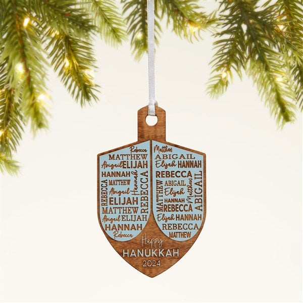 Hannukah Dreidel Personalized Wood Ornament - 48951