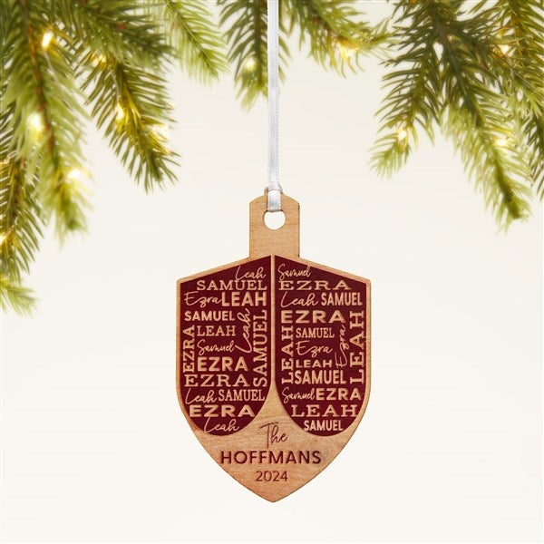 Hannukah Dreidel Personalized Wood Ornament - 48951