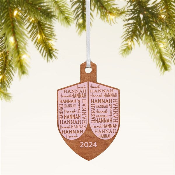 Hannukah Dreidel Personalized Wood Ornament - 48951