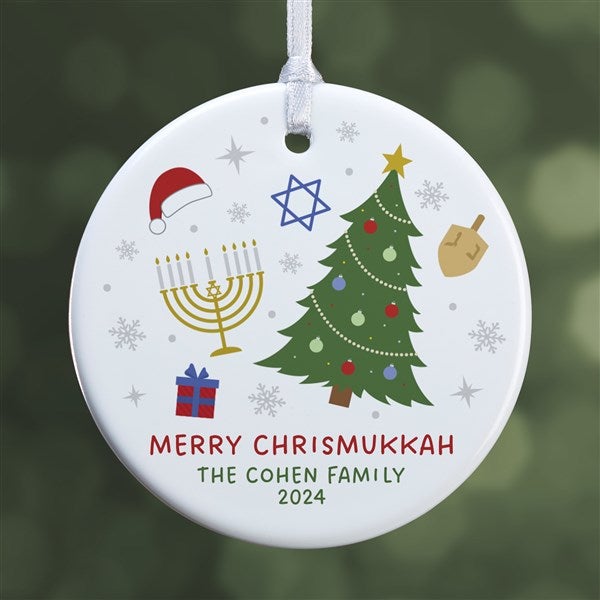 Happy Chrismukkah Personalized Ornament - 48952