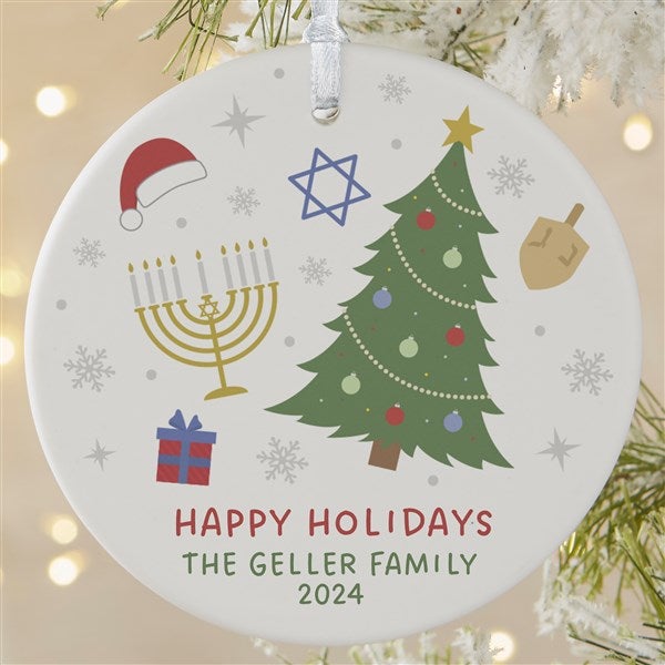 Happy Chrismukkah Personalized Ornament - 48952