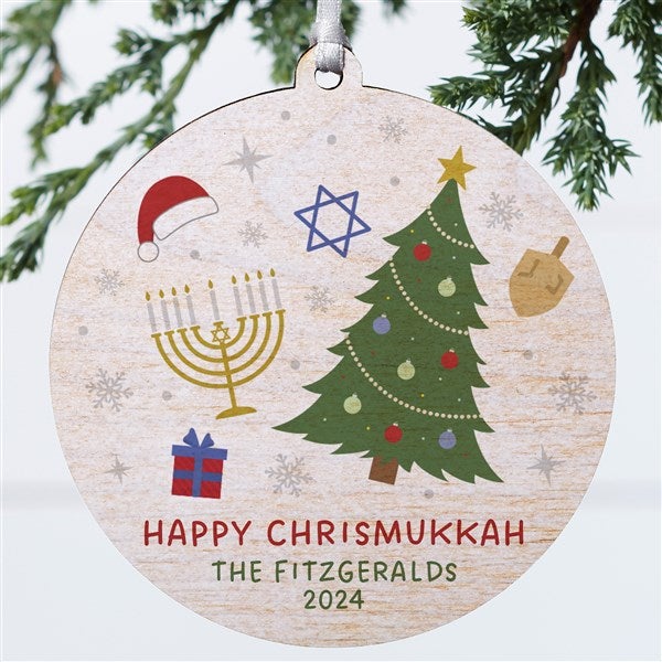 Happy Chrismukkah Personalized Ornament - 48952