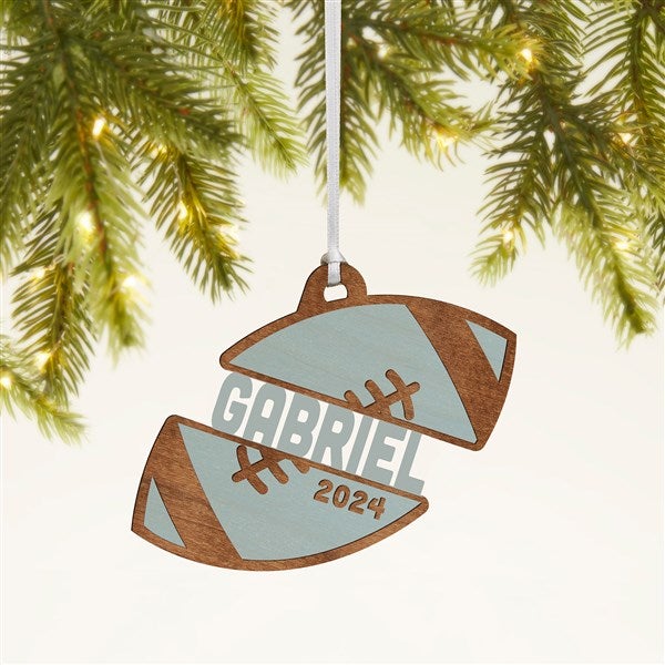 Football Personalized Wood Ornament - 49043