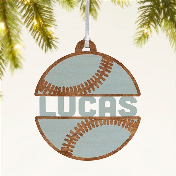 Baseball Personalized Wood Ornament - 49044