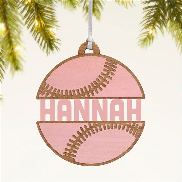 Baseball Personalized Wood Ornament - 49044