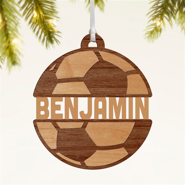 Soccer Personalized Wood Ornament - 49046