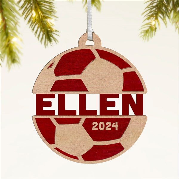 Soccer Personalized Wood Ornament - 49046