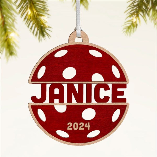 Pickleball Personalized Wood Ornament - 49051