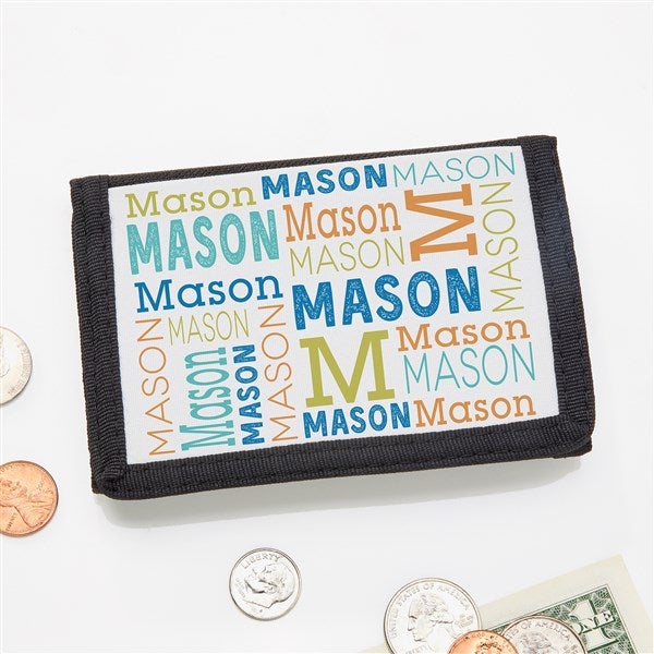 Trendy Repeating Name Personalized Wallet - 49065